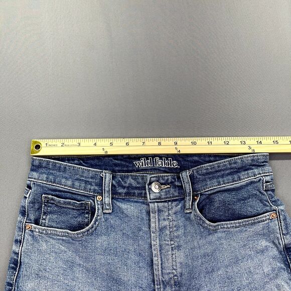 Wild Fable High Rise Straight Leg Jeans Women’s Size 8 Blue Button‎ Fly Raw Hem - Picture 7 of 14